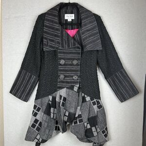 An Ren New York Coat Sz M Whimsigoth Art To Wear Mixed Textures Designer